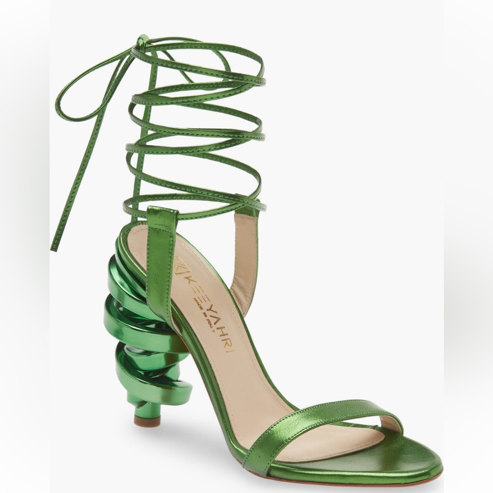 Keeyahri Green Strap Heels